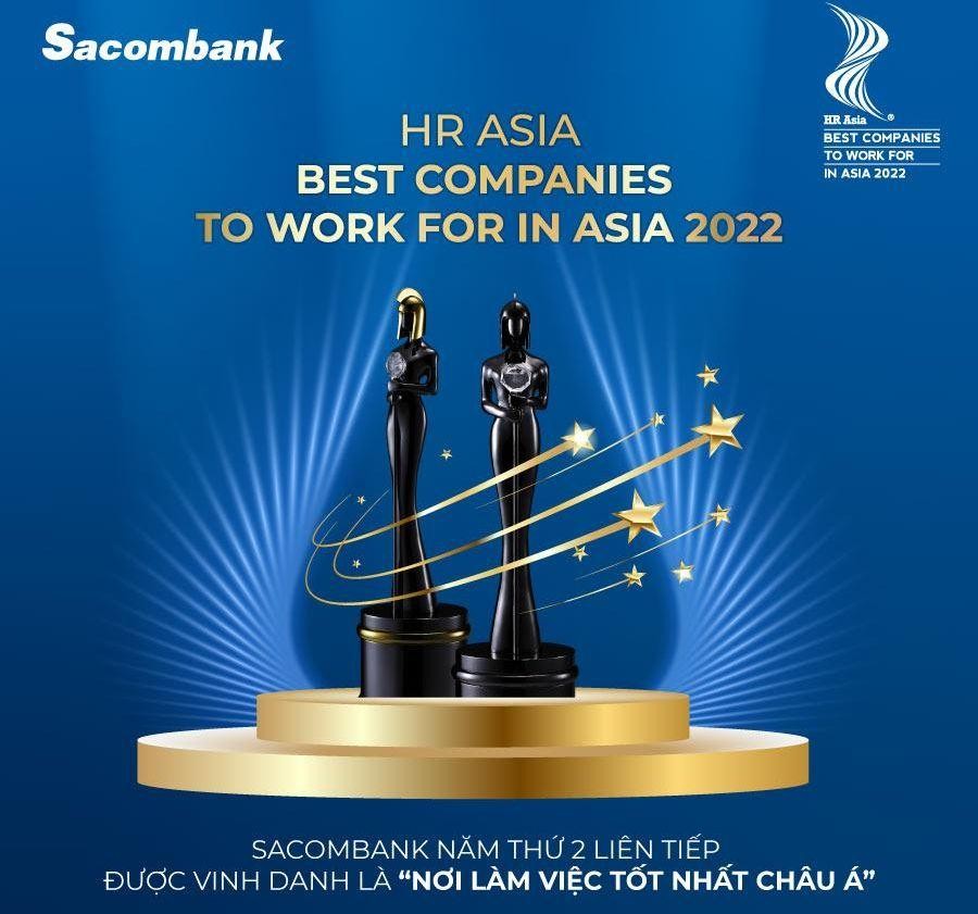 Sacombank tiếp tục được vinh danh là nơi làm việc tốt nhất châu Á