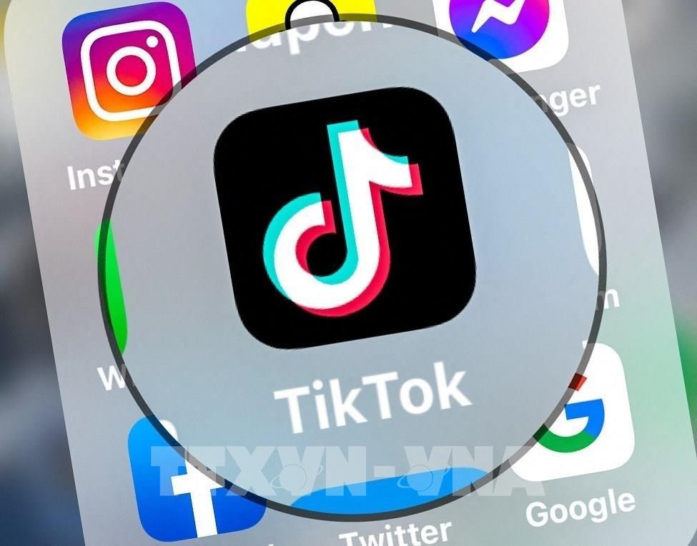 Biểu tượng của mạng xã hội TikTok . Ảnh: AFP/TTXVN