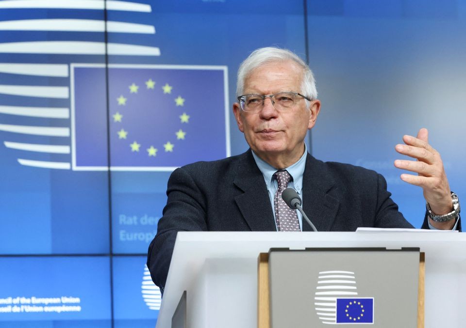 Đại diện cấp cao của EU về chính sách đối ngoại và an ninh Josep Borrell tham dự một cuộc họp báo tại Brussels, Bỉ. Ảnh: Reuters