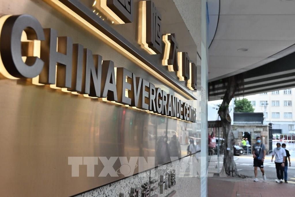 Văn phòng của tập đoàn bất động sản Evergrande tại Hong Kong, Trung Quốc. Ảnh: AFP/TTXVN