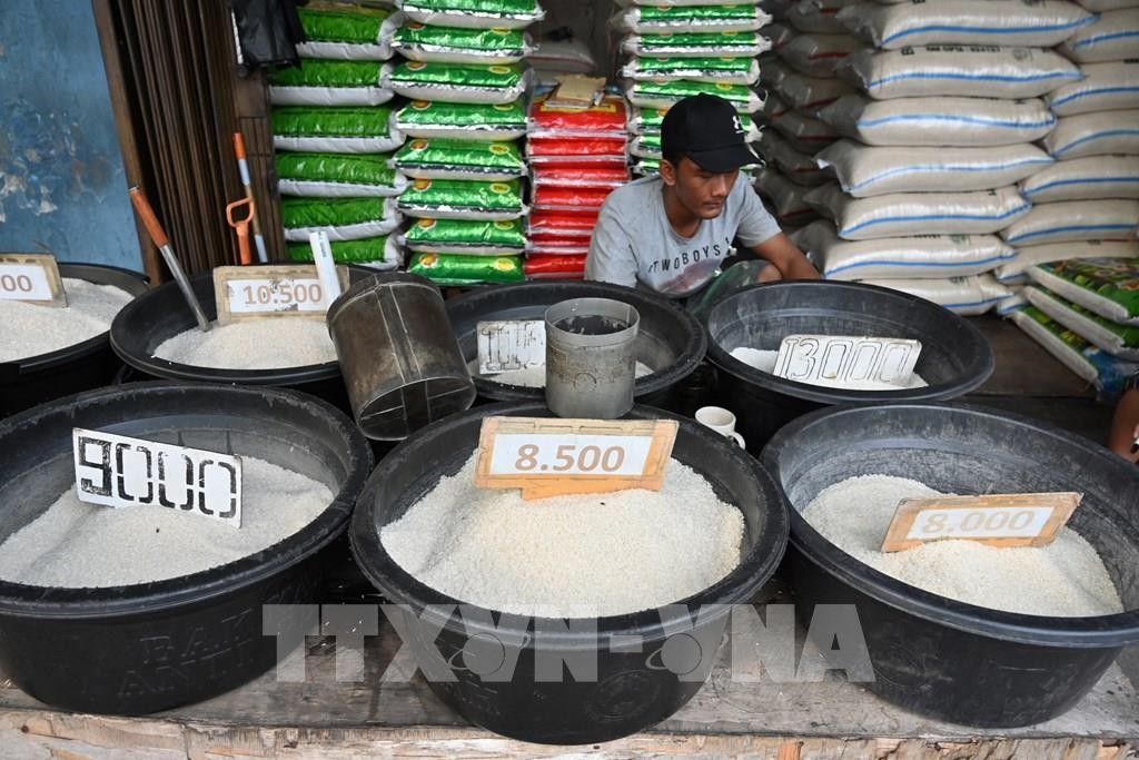 Gạo được bày bán tại Jakarta, Indonesia. Ảnh: AFP/ TTXVN 