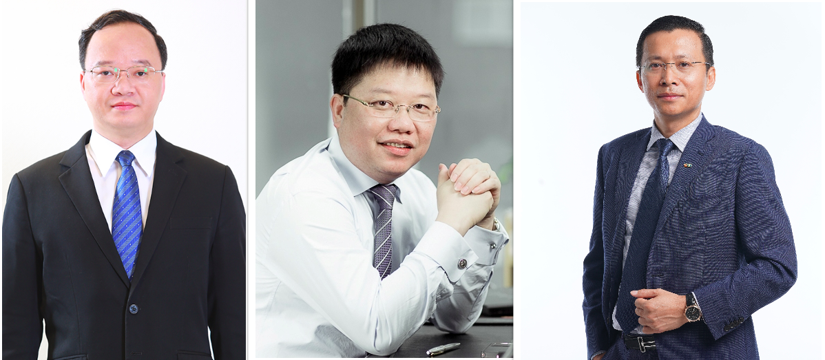 Từ trái sang phải: Ông Lê Quang Vinh – Phó tổng giám đốc Vietcombank, ông Nguyễn Hưng – Tổng giám đốc TPBank, ông Phạm Như Ánh – Tổng giám đốc MB.